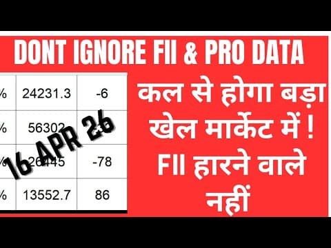 Thumbnail for 16 April को Nifty किधर जाएगा | FII DII Data और Prediction | EDUCATIONAL VIDEO - video