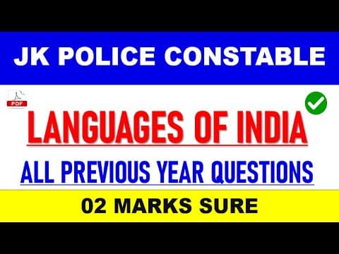 Thumbnail for Lecture No 12 || Languages of India || Jk police Constable Exam || Languages of india || JK POLICE - video
