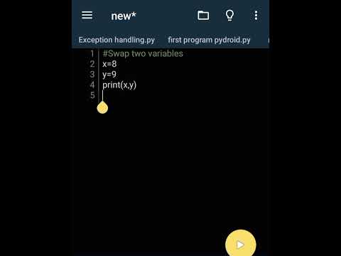 Thumbnail for Python Program to Swap Two Variables - video